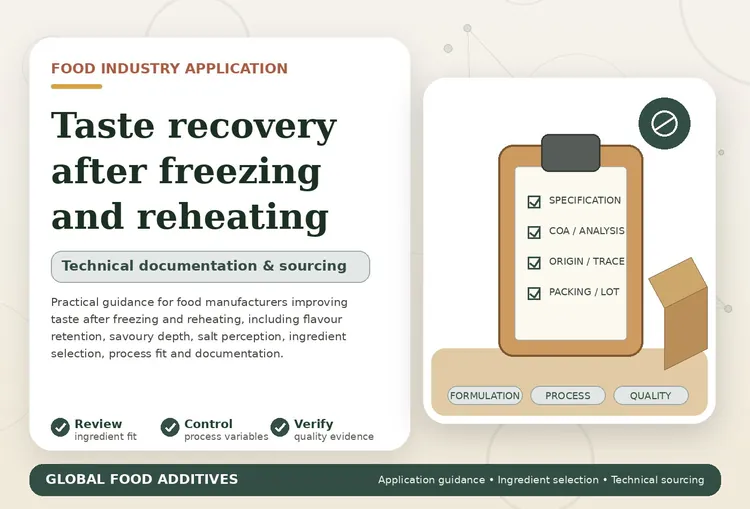 Taste recovery in frozen and reheated prepared meals