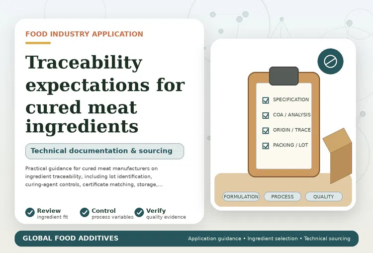 Traceability records for curing ingredients used in meat processing